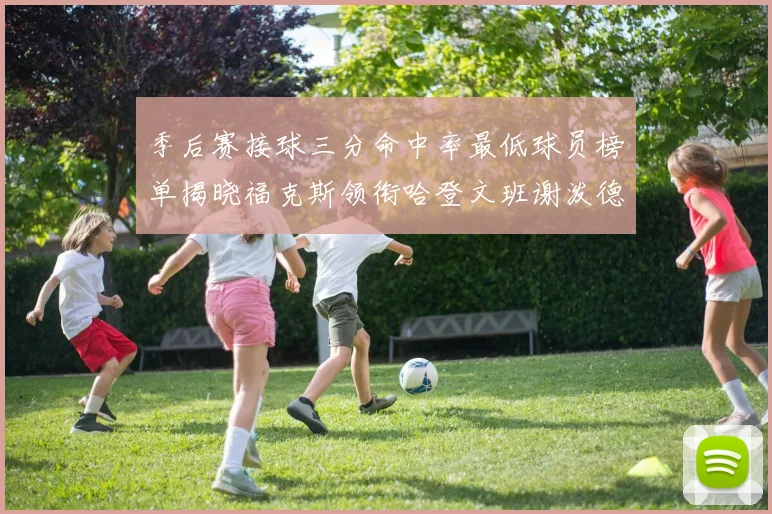 季后赛接球三分命中率最低球员榜单揭晓福克斯领衔哈登文班谢泼德紧随其后
